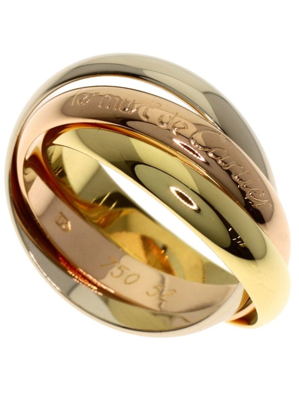 Cartier Trinity 52 Ring 18k Yellow Gold 18k Pink White